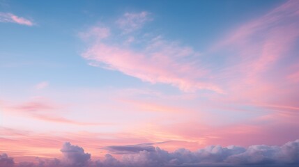 Naklejka na ściany i meble Blue sky and clouds during sunset