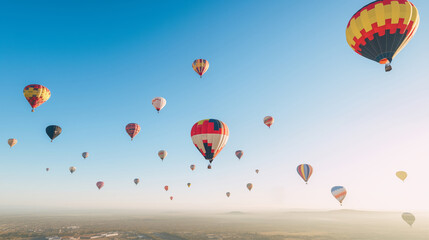 Obraz premium Hot air balloons in sky