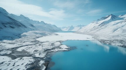 Fototapeta na wymiar Glacial lake in the mountains