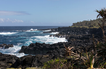 Landscape view of La Reunion coast