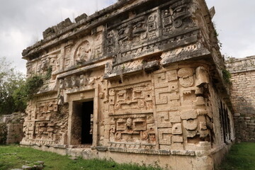 The elaborate facades of The Church, La Iglesia, at Chichen Itza, close to Valladolid, Mexico