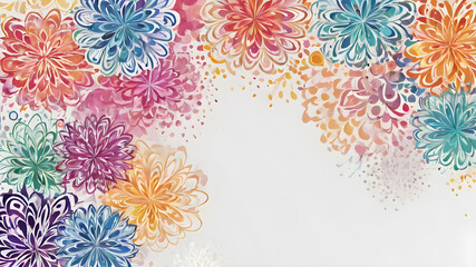 Floral design template with copyspace. Abstract modern floral background design template. AI generated image