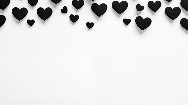 Romantic hearts for desktop background, invitation, card etc, empty copy space for additional images or text