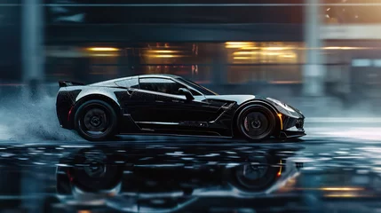 Tuinposter Mesmerizing sport car photography capturing motion blur, reflections, and cinematic speed © Matthew