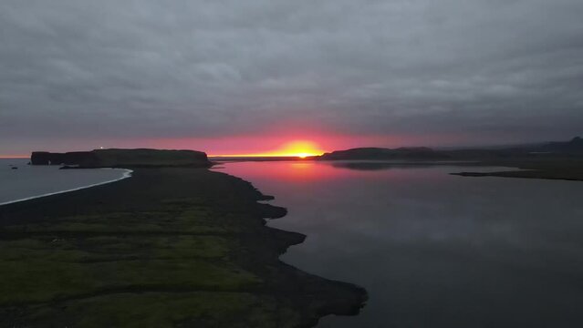 sunset over the lake 