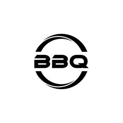 BBQ letter logo design with white background in illustrator, cube logo, vector logo, modern alphabet font overlap style. calligraphy designs for logo, Poster, Invitation, etc.