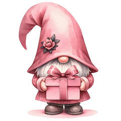 Gnome holding gift box