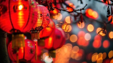 Fototapeta premium Chinese new year fireworks in the red background. Chinese New Year concept