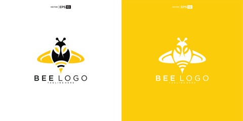 honey Bee animals logo design vector