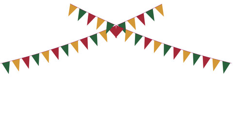 Obraz premium Triangle bunting flags. Colorful celebration flag design illustration.