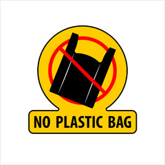 No Plastic Bag Icon, Poly Bag, Thin, Flexible, Plastic Film Bag