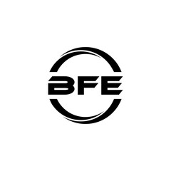 BFE letter logo design with white background in illustrator, cube logo, vector logo, modern alphabet font overlap style. calligraphy designs for logo, Poster, Invitation, etc.