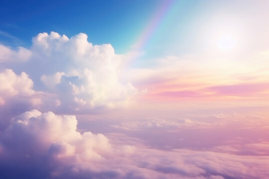 Whimsical Wonders: Cloudy Day with a Vibrant Rainbow