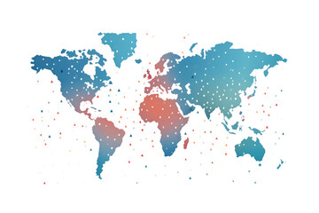 Fototapeta na wymiar Pointillism Planet: Dotted Global Map