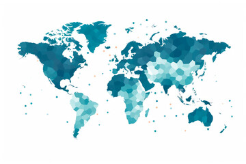 Digital Atlas: World Map on White Background