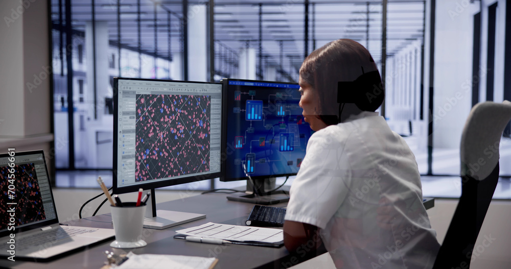 Poster girl using artificial intelligence data security