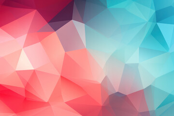 Obraz premium Vibrant Geometric Canvas, Red & Teal Low Poly Background