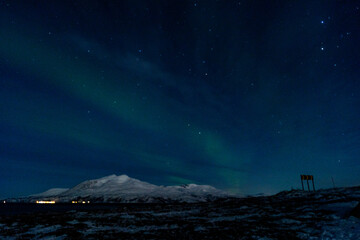 northern light in scandinavian norway near tromso 