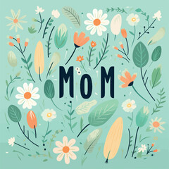 Watercolor flowers Mother's day vector