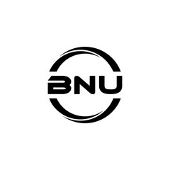 BNU letter logo design with white background in illustrator, cube logo, vector logo, modern alphabet font overlap style. calligraphy designs for logo, Poster, Invitation, etc.