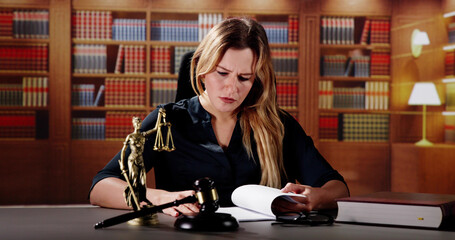 Attorney With Law Document At Desk