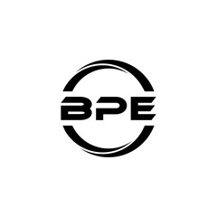 BPE letter logo design with white background in illustrator, cube logo, vector logo, modern alphabet font overlap style. calligraphy designs for logo, Poster, Invitation, etc.