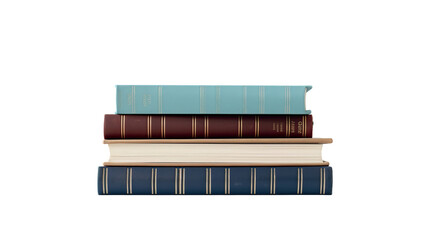 pile of reading books isolated on transparent background