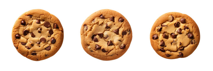 Chocolate chip cookie (PNG) made with Ai generative technology	