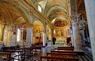 Fototapeta na wymiar Eglise San Giorgio, Portofino, Parc national des Cinque Terre, Nord-Ovest, Italie 