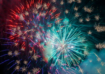 fireworks in the night sky