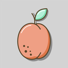 Apricot isolated design vector icon. Fruit sign
