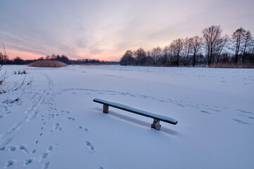 sunrise on the winter river