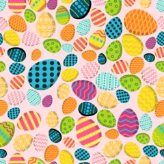 Foto op Canvas Easter Seamless Pattern, Colourful Easter Pattern, Decorated Egg Seamless Style Pattern © ROD Designs