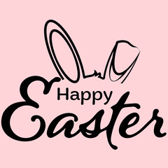 Happy Easter Bunny Ears, Easter Poster or Banner Design