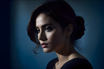 portrait of a woman who is depressed, feeling sadness, malaise, going through the motions, 