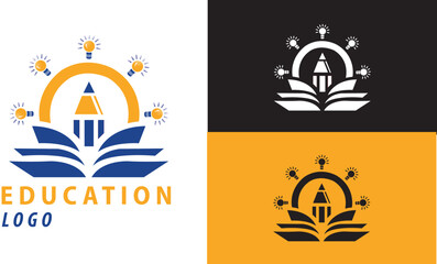 Education and Graduation Logo Design Vector, School Education Logo, Icon Vector Stock .Academy Logo Design Template. - obrazy, fototapety, plakaty