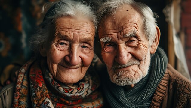 an older couple is posing for a picture together