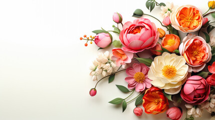 Floral Arrangement on White