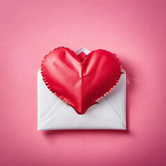 Naklejka na ściany i meble Unveiling Affection: Colorful Hearts Bursting from Artistic Envelope Creation