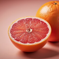 Grapefruit over a solid light color