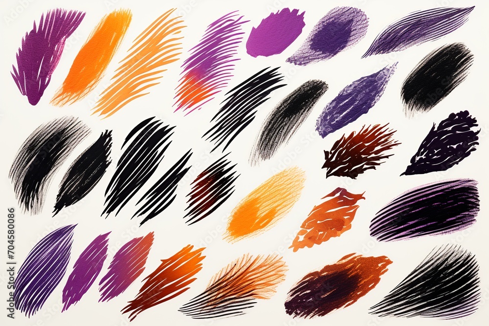 Poster this vibrant collection features rainbow-colored paint strokes, each showcasing a different hue and 