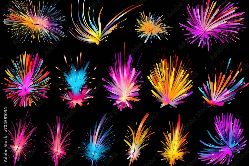Poster this vibrant collection features rainbow-colored paint strokes, each showcasing a different hue and 