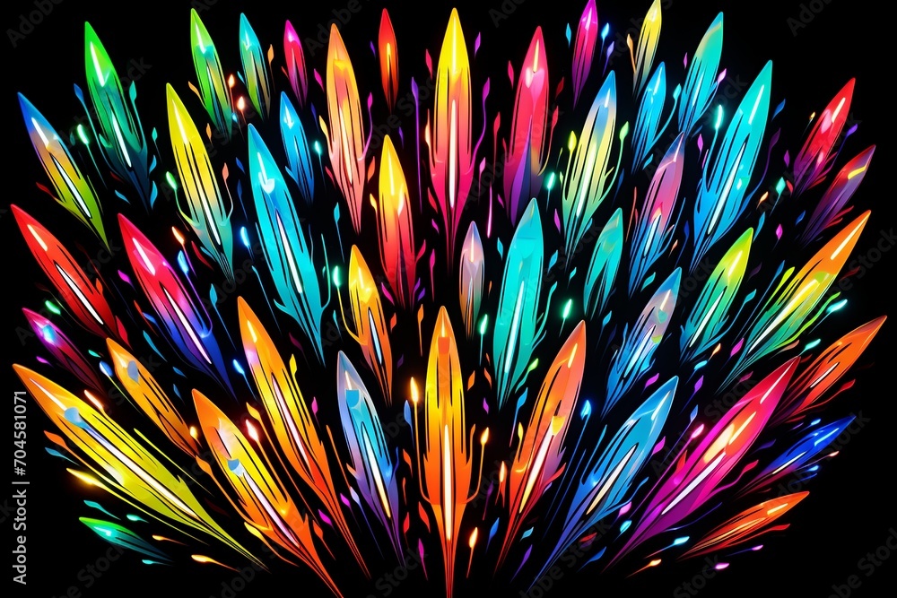 Poster this vibrant collection features rainbow-colored paint strokes, each showcasing a different hue and 