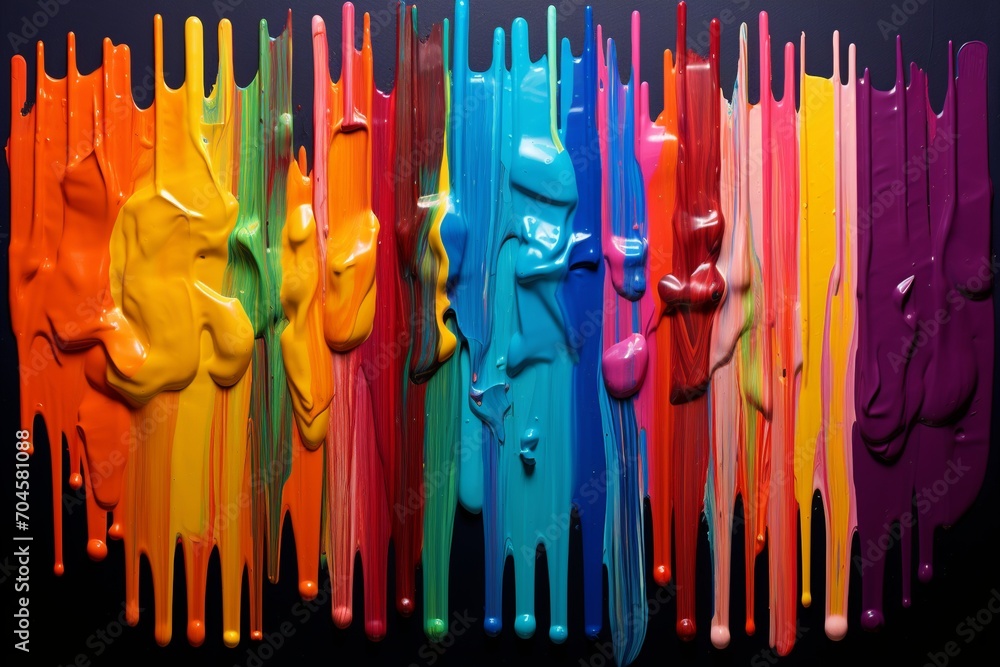 Poster this vibrant collection features rainbow-colored paint strokes, each showcasing a different hue and 