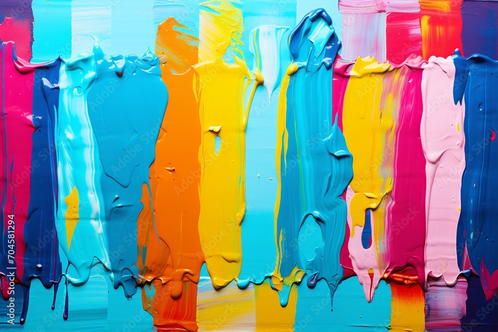 Poster this vibrant collection features rainbow-colored paint strokes, each showcasing a different hue and 