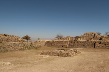 Sunken Patio/Patio Hundido on the North Platform at the archaeological site of Monte Alban, Oaxaca, Mexico