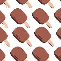 seamless pattern with chocolate ice cream. Vector illustration