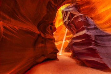 antelope canyon in arizona near page - art and travel concept 