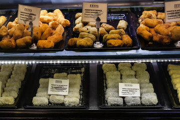 Madrid Market Mercado de San Miguel - fresh produce and specialty food and tapas. MADRID, SPAIN.