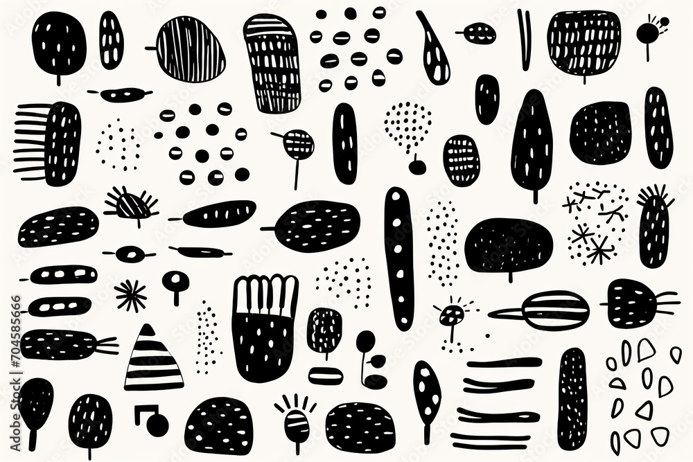 Poster this set features abstract and precise black marker strokes, perfect for monochromatic themes. each 
